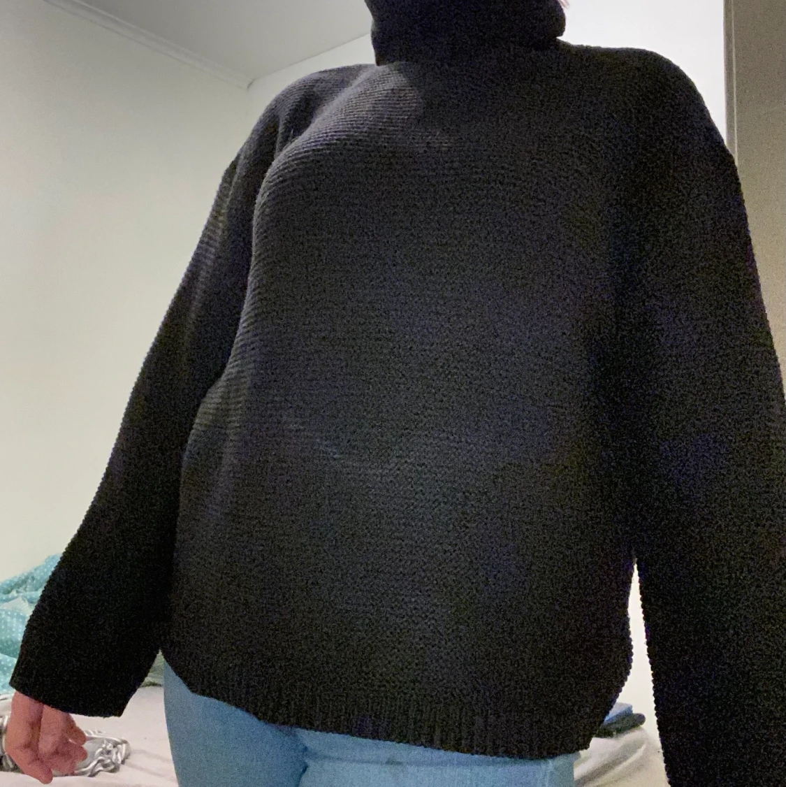 Svart turtle neck tröja - 90