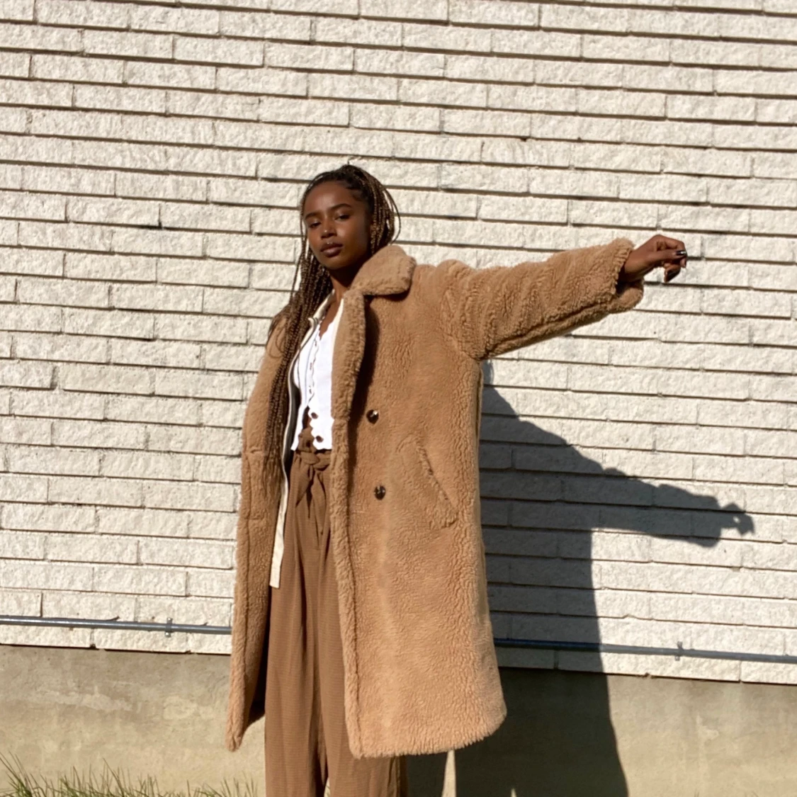 lång fluffig kappa  - 91