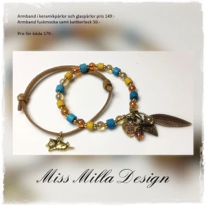 Helt nya Armband  - Höstnytt! Armband i keramikpärlor och glaspärlor pris 149:- Armband fuskmocka samt kattberlock 50:- 