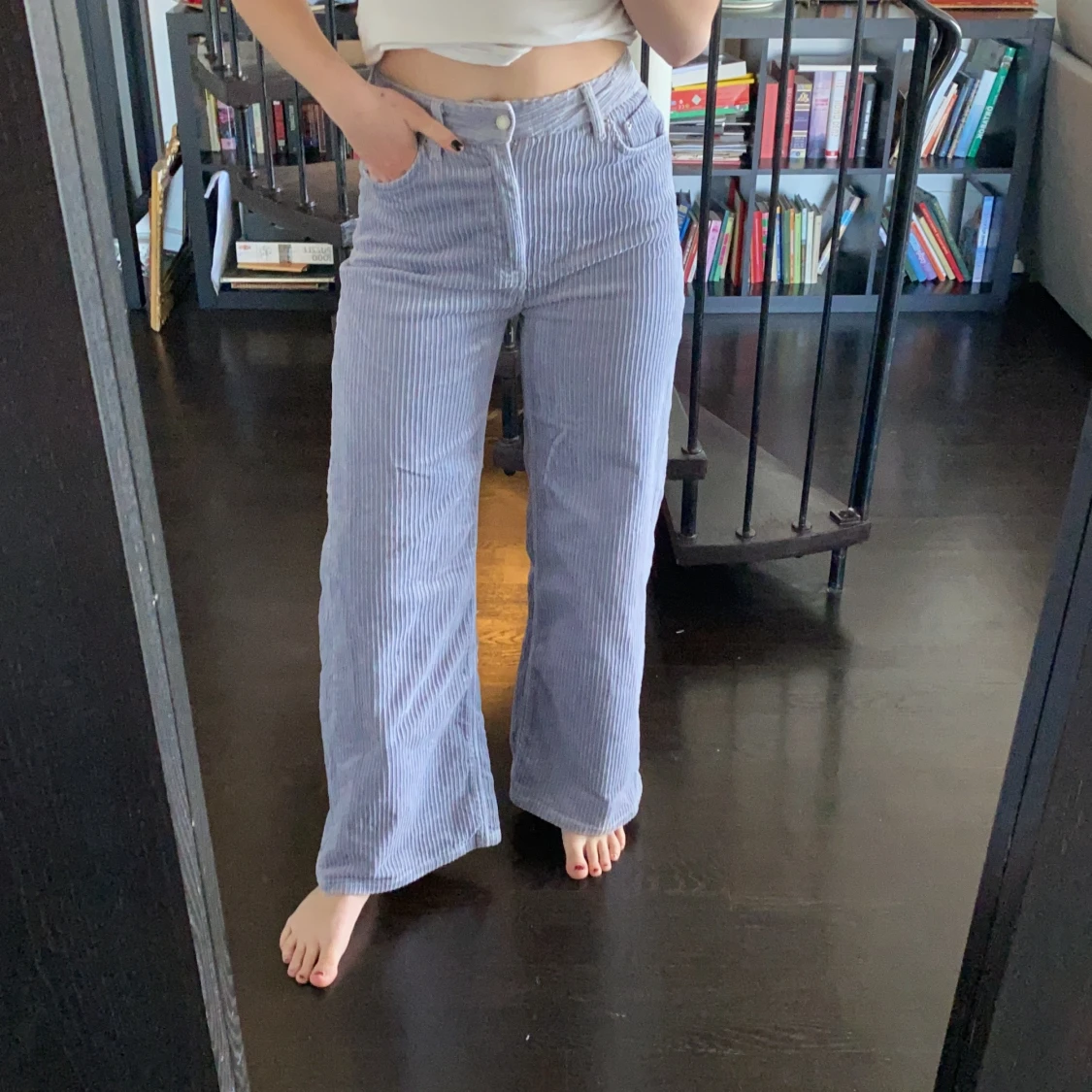 Ljuslila manchesterbyxa - 90