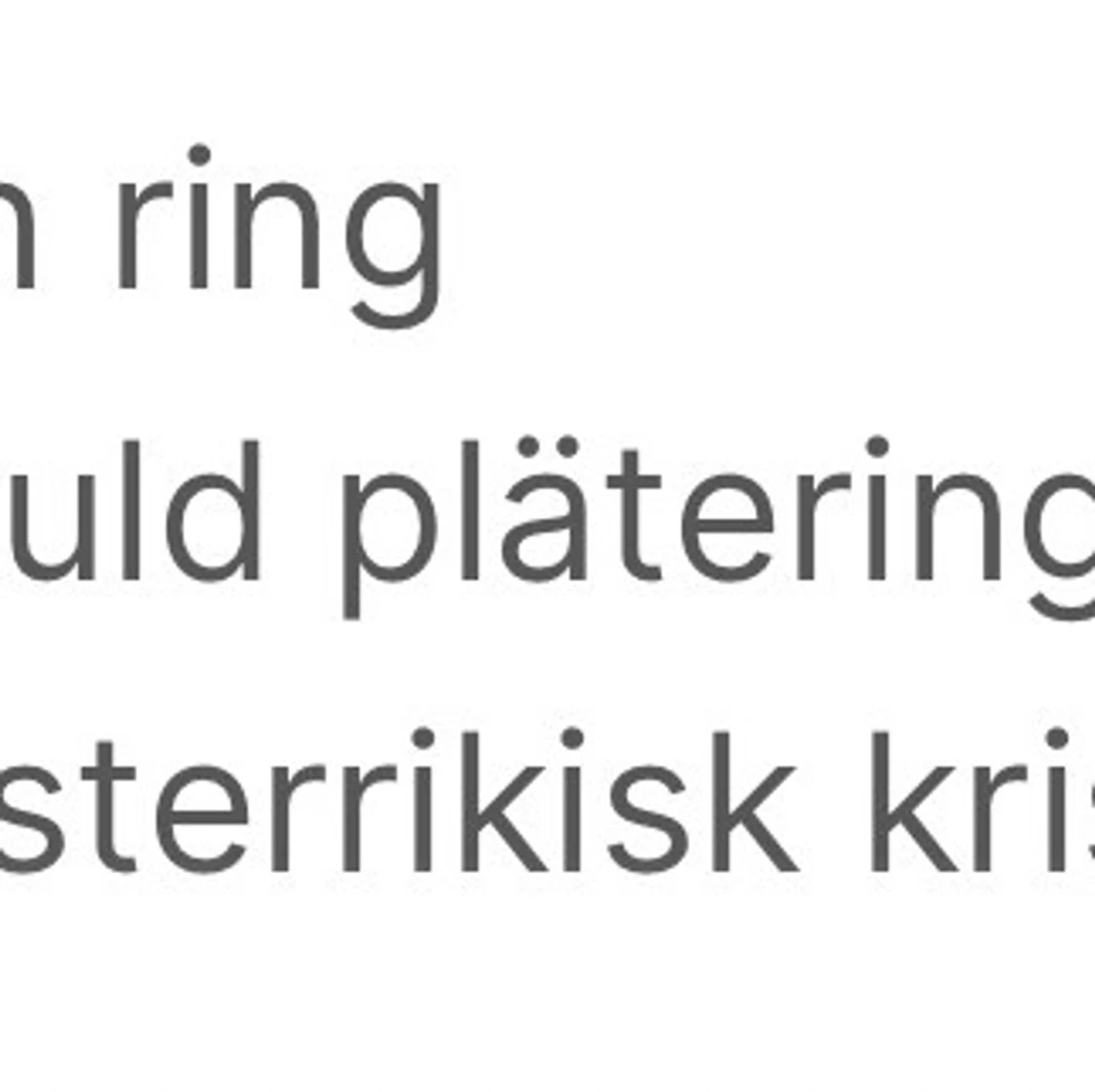 Ring , vitguldplätterad - 90