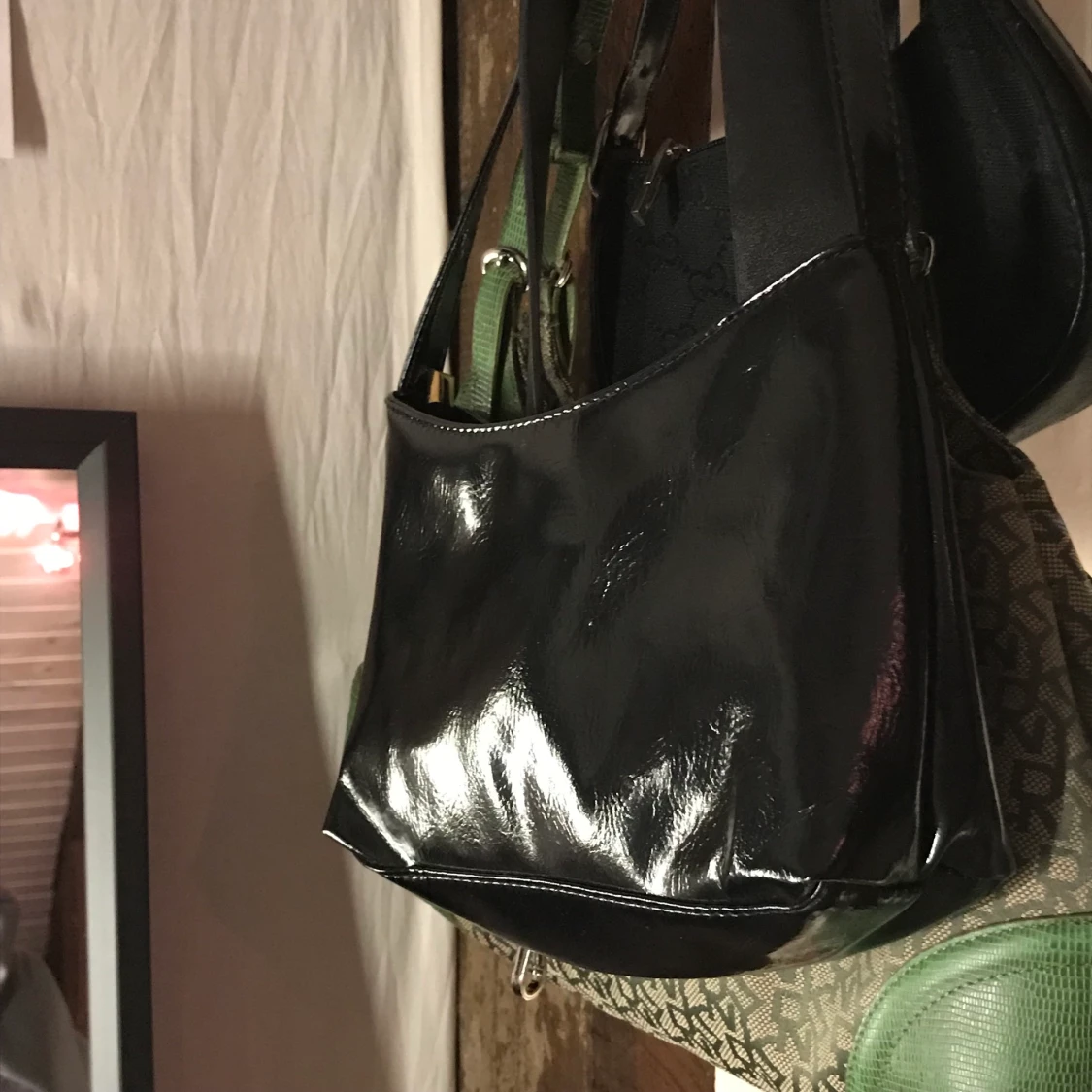 Svart baguette väska - 91
