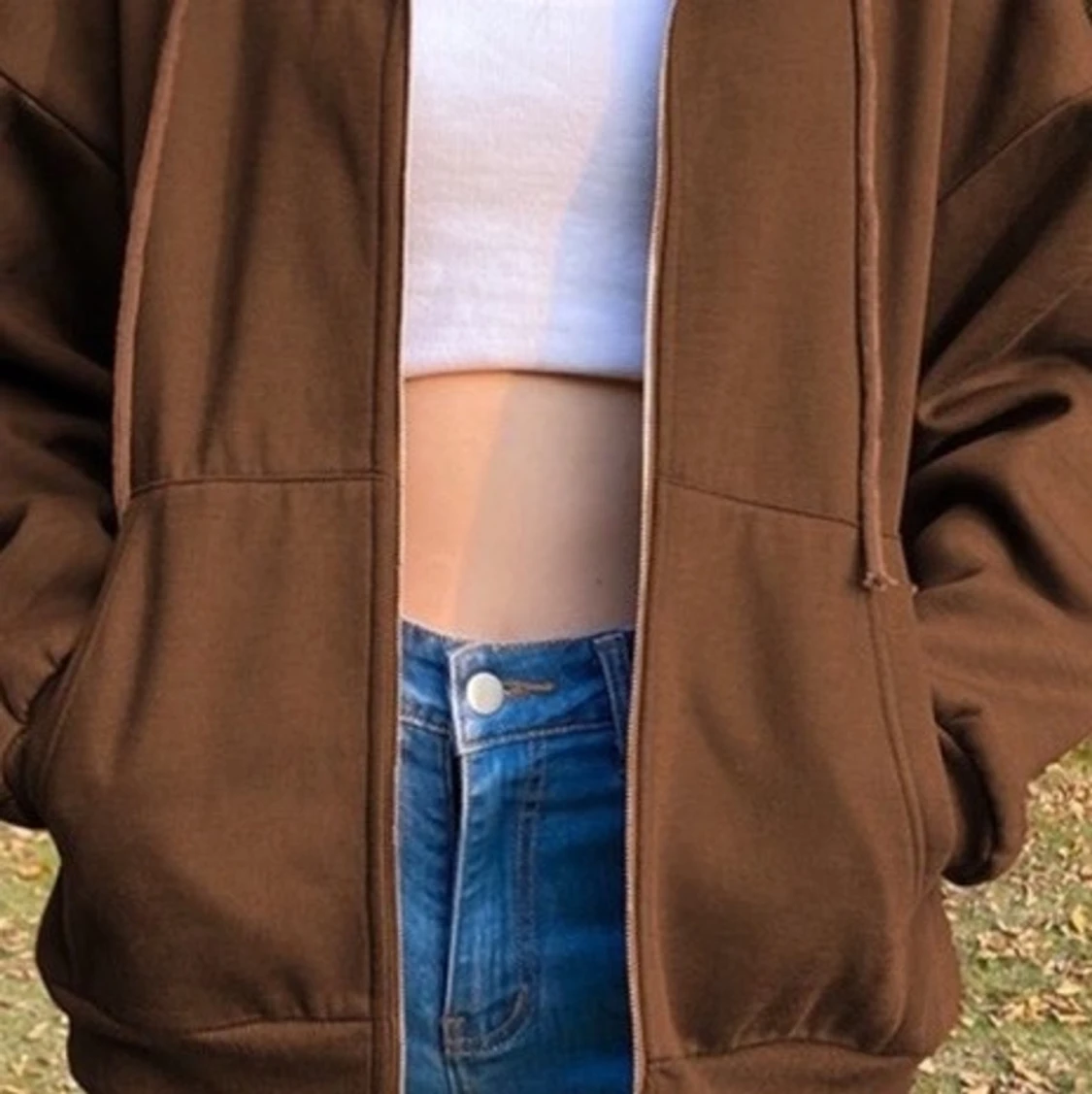 Trendig brun tjocktröja - 91