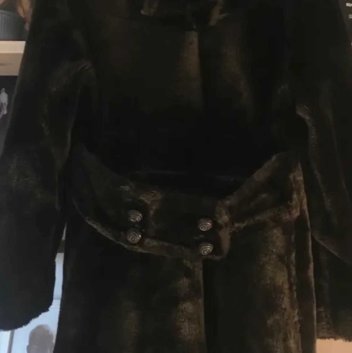 Mörkbrun pälsjacka - 90