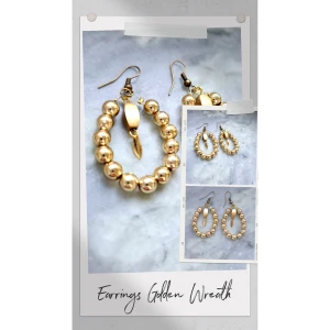 Örhängen Golden Wreath  - Handgjorda guldfärgade örhängen.