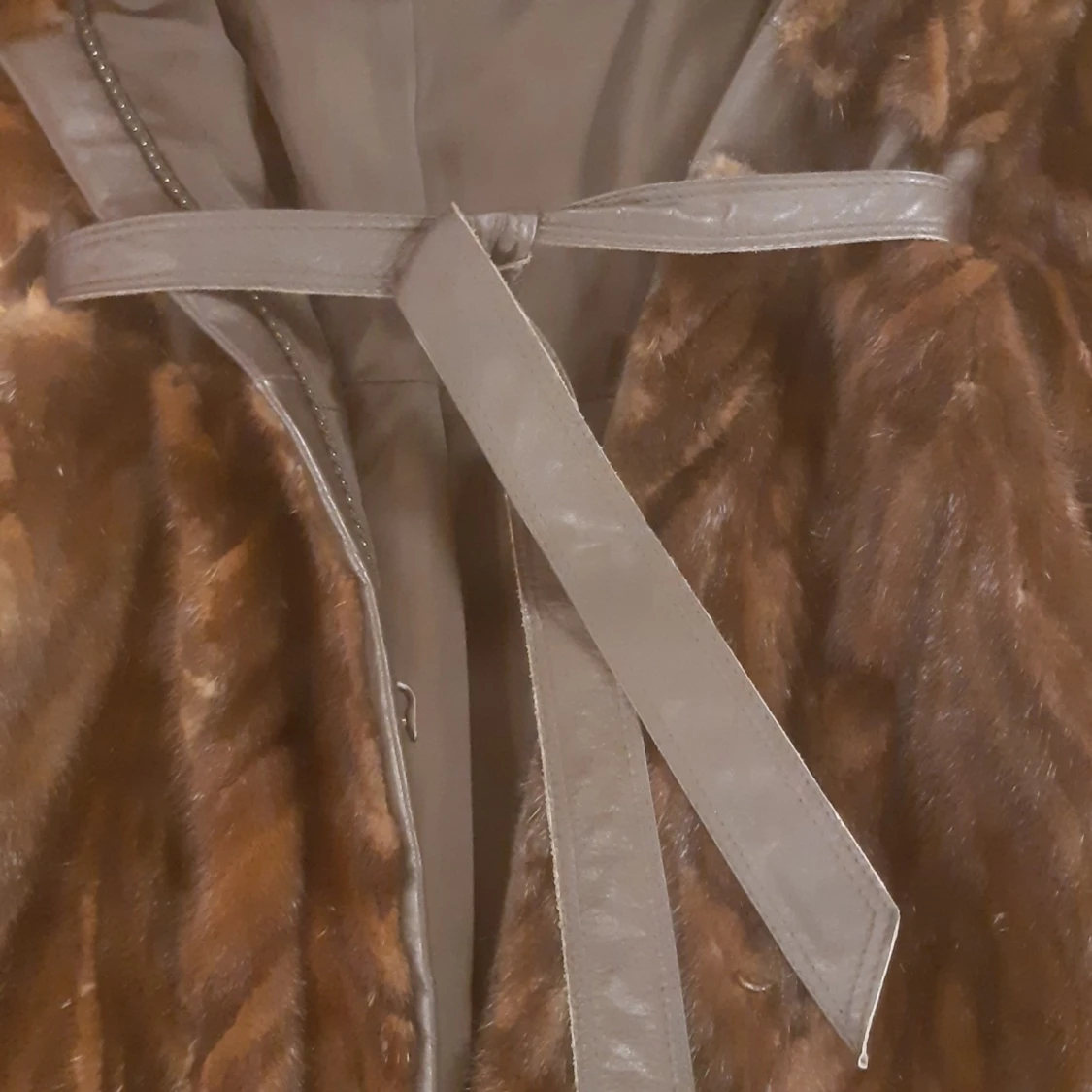 Minkpäls med skinn - 91