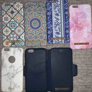  - iPhone 6 skal från ideal of Sweden  Mycket populära, alla magnetiska  Samt plånboksfodral i mörkblå.  100kr/st  Vid köp av flera kan vi komma fram till bättre pris  