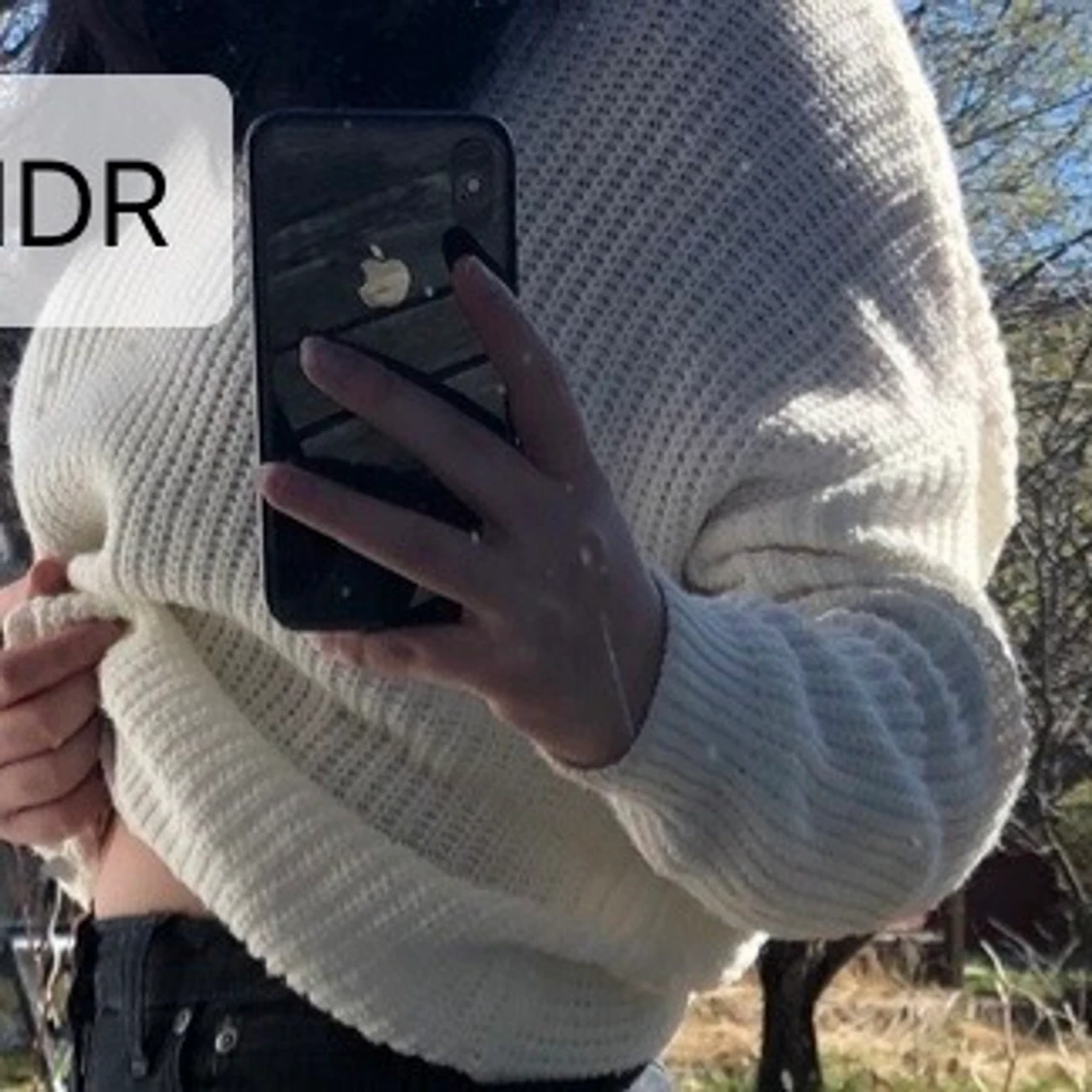 Vit stickad tröja - 90