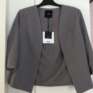 Blazer - Säljer denna blazer som är grå och en lite kortare modell! Älskar den och tycker den är riktigt snygg men har inte kommit till användning då den inte riktigt passar in i min stil hehe. Skickar gärna fler bilder och köparen står för frakten! 