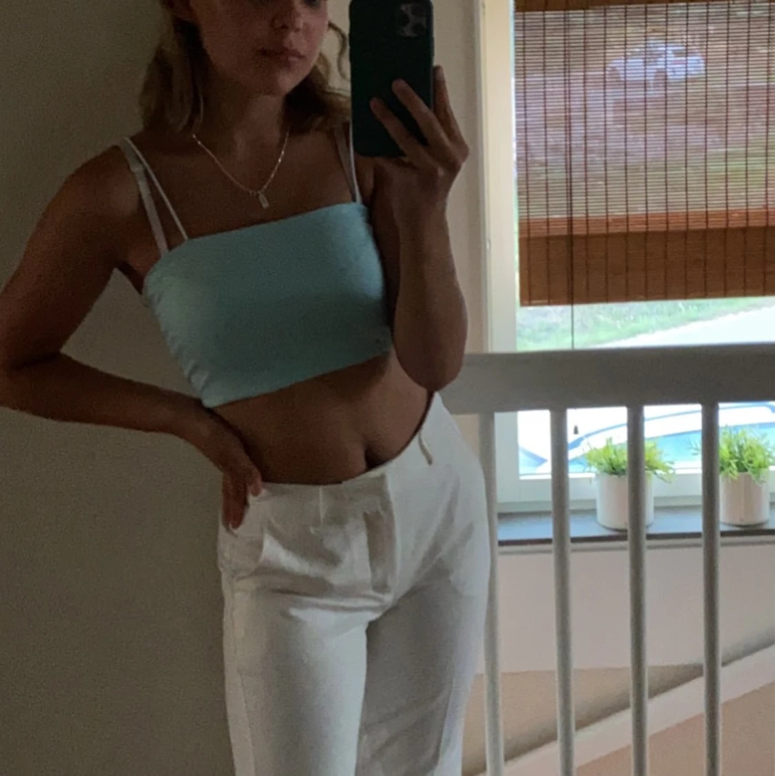 blått kort linne (shein) - 90