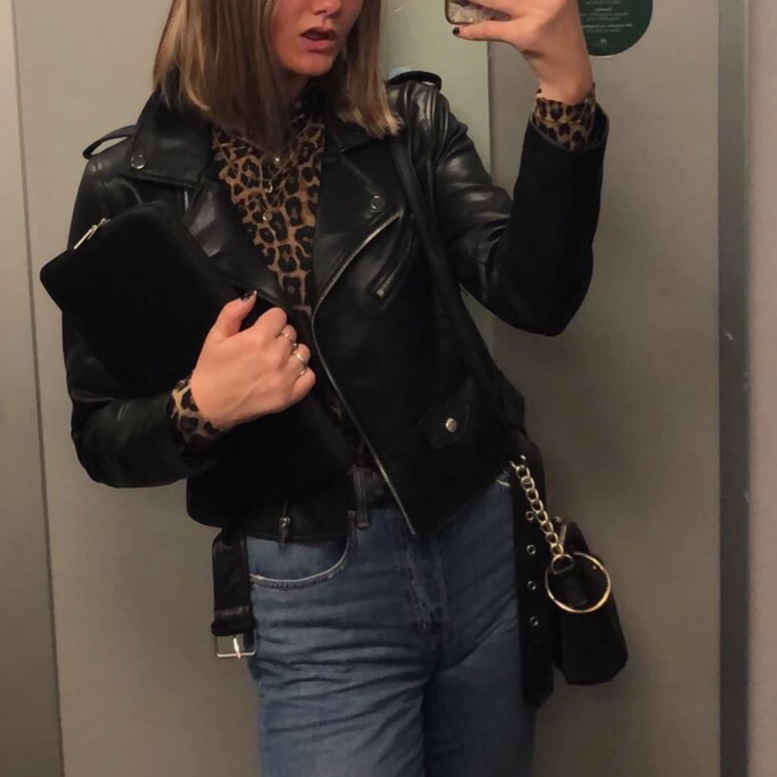 turtleneck topp i leopard - 90