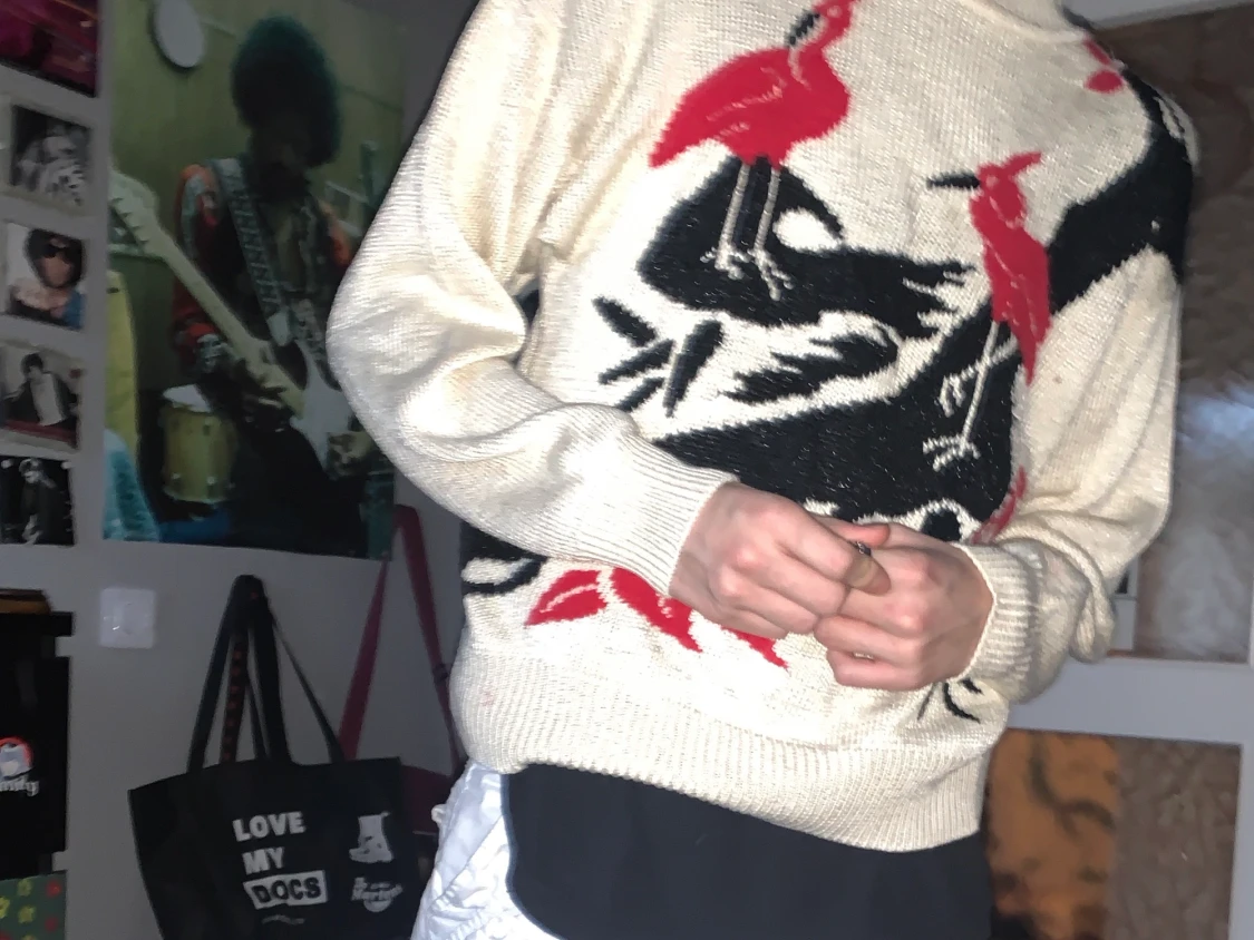 Snygg vit tjocktröja - 90