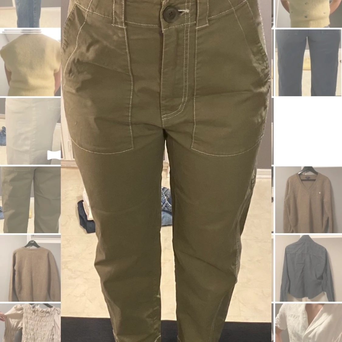 Gröna raka byxor - 90