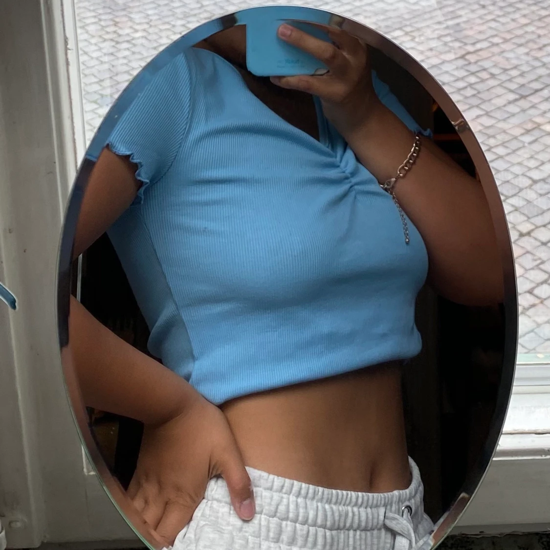 Babyblå croptop SHEIN - 91