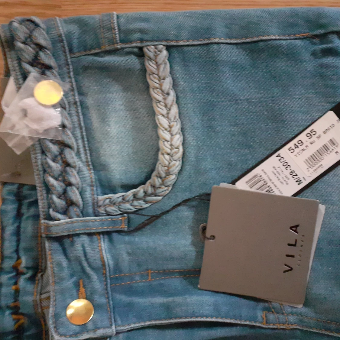 Nya utsvängda jeans flätad mid - 90