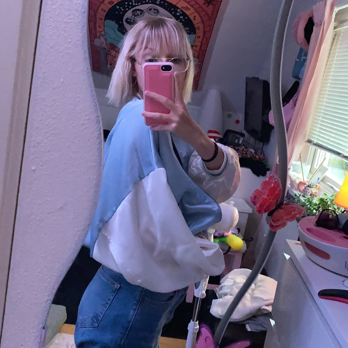 Blå bomberjacka - 90