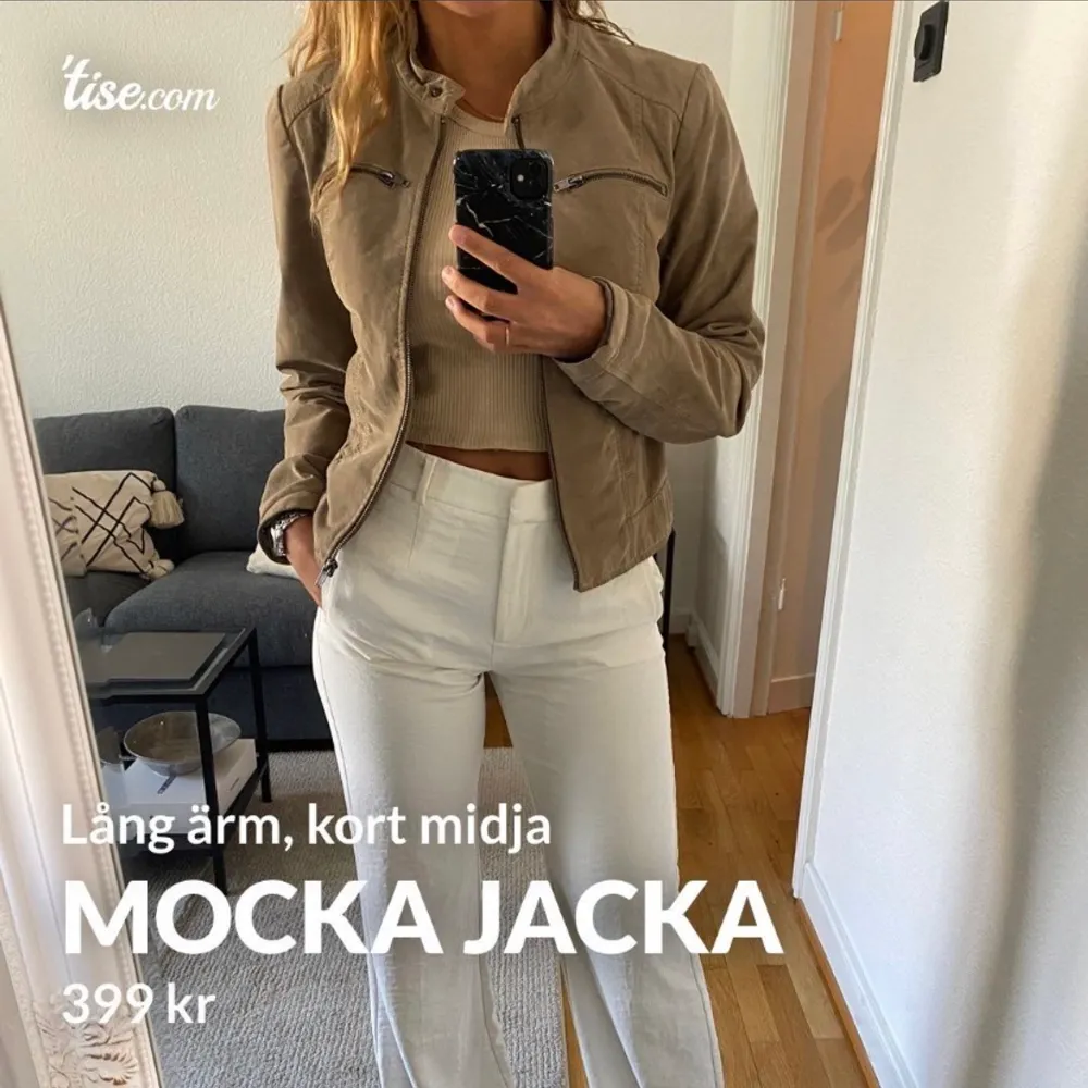 Mocka jacka från vero Moda i storlek M. Kort modell ljust beige använd under en säsong . Jackor.