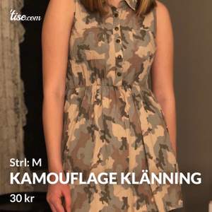 Kamouflage klänning, liknande skjorta i storlek M Fint skick Säljes för 30kr  Vid ytterligare frågor, skriv! 