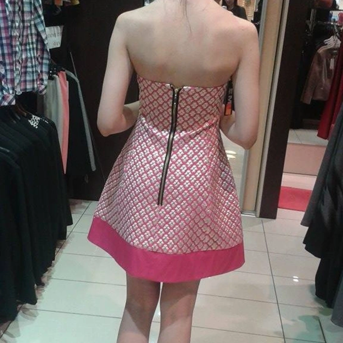 Guld/rosa festklänning  - 90