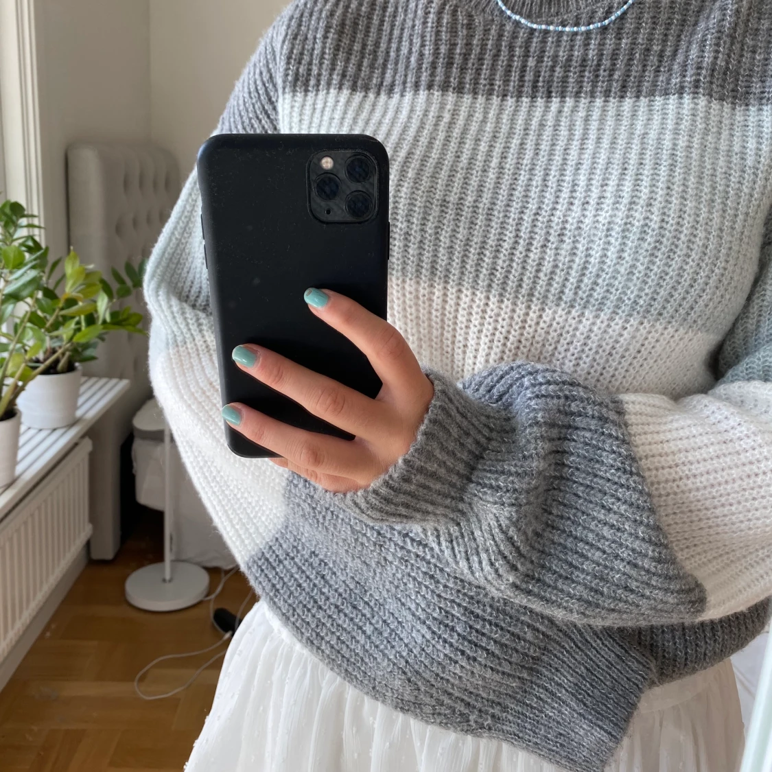 Stickad randig tröja  - 90