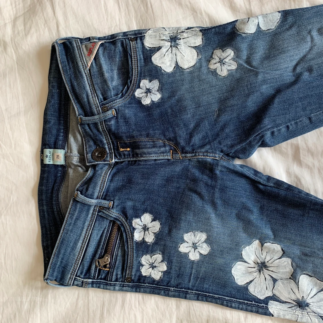 Replay jeans med handmålat tryck - 90