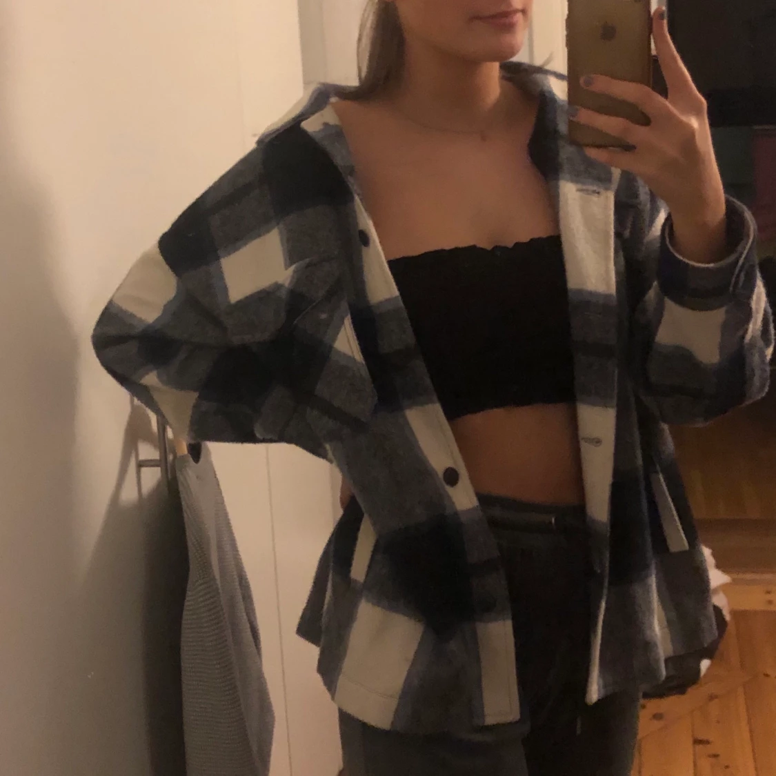 Blå och vitrutig kappa från Zara! - 90