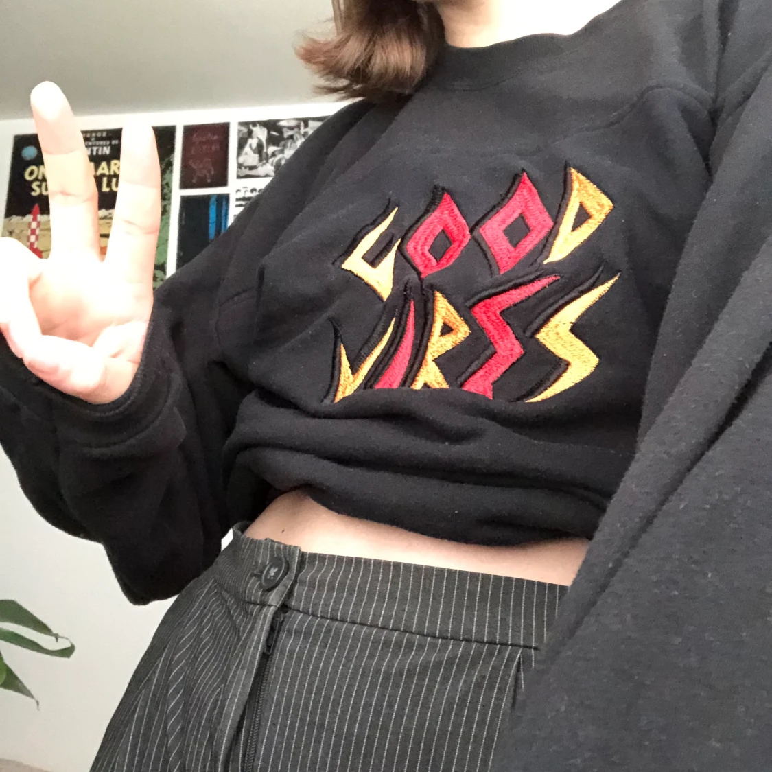 Tjocktröja bra vibbar - 90