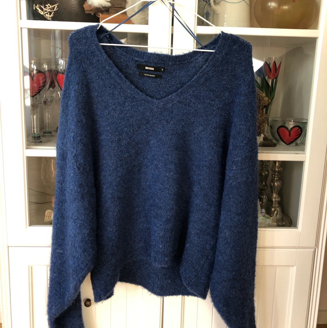 Blå offshoulder tröja - 90