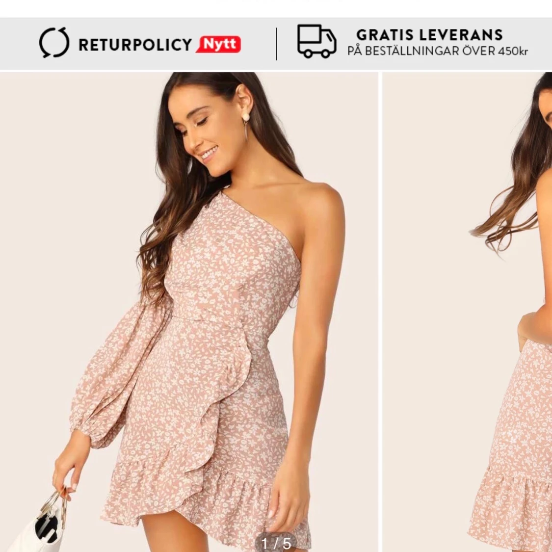 Rosa blommig klänning från Shein