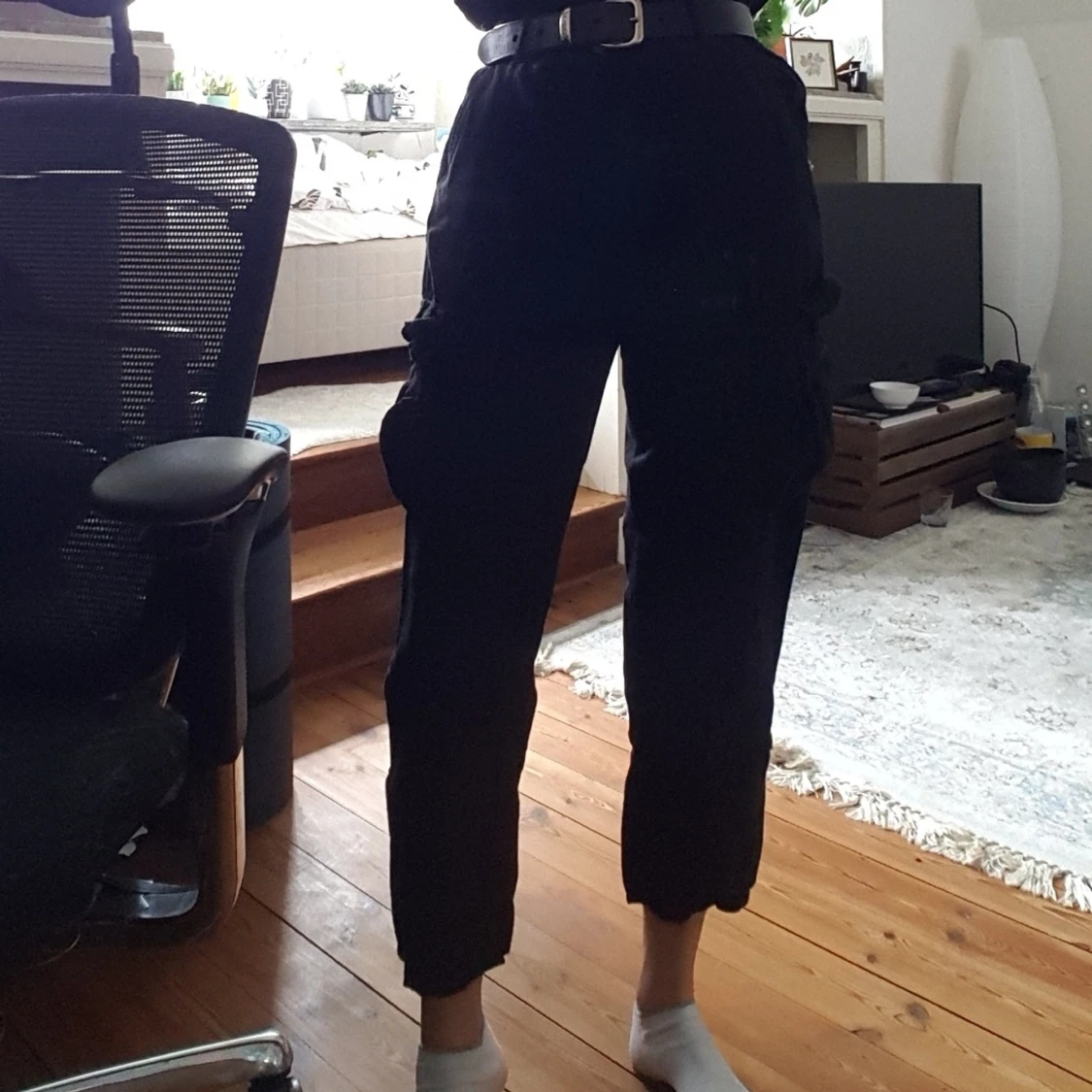 Cargopants i linneblandning - 90