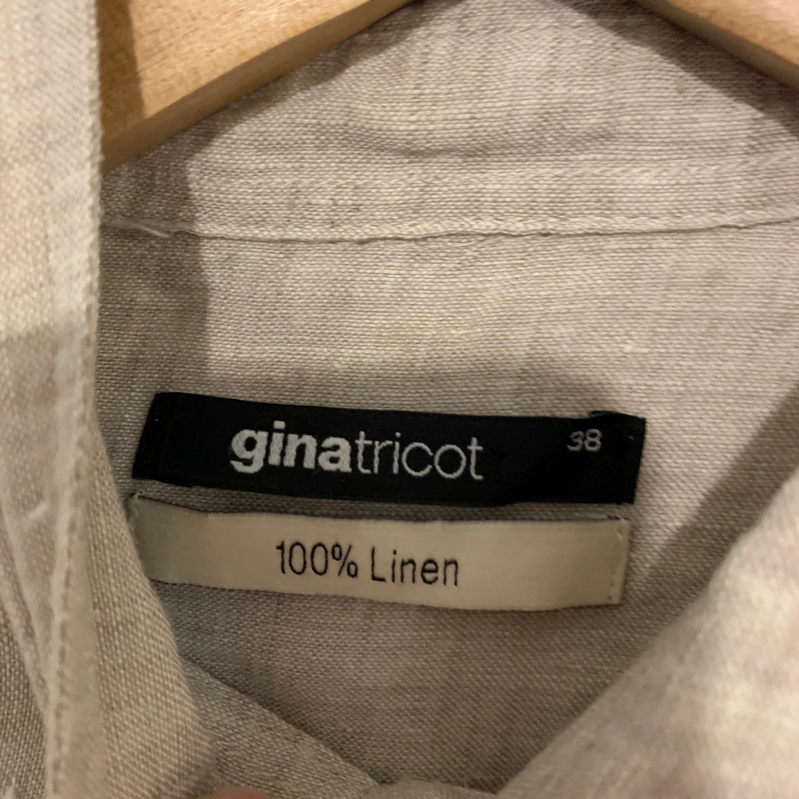 Naturfärgad skjorta 100 % linne - 90