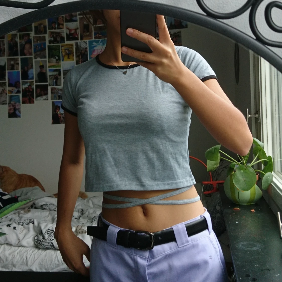 Crop top med snörning