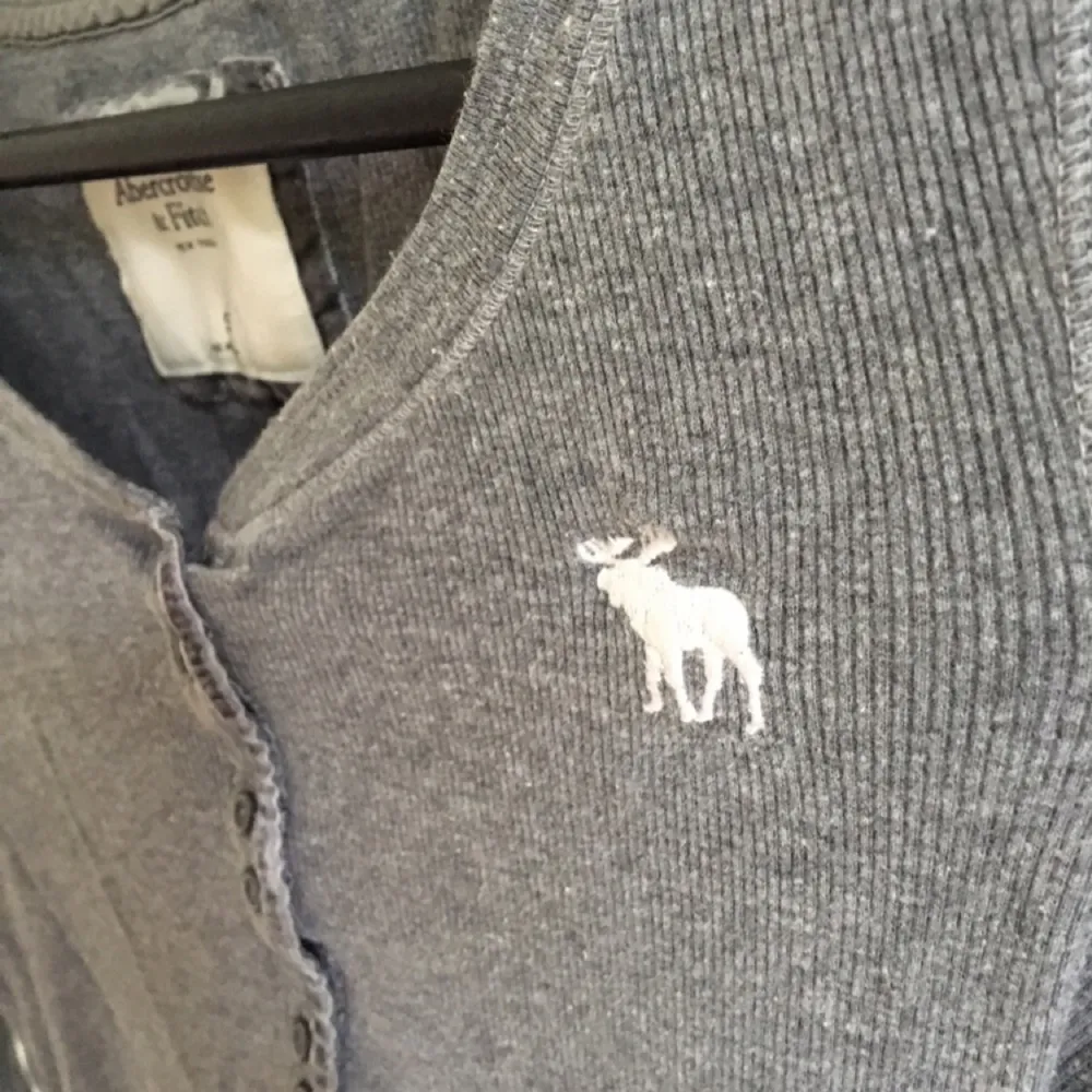 Grå tröja från Abercrombie & Fitch. Köptes för 2/3 år sedan och knappt använd, väldigt fint skick. Säljer pga att ja inte använder den längre. Väldigt skönt material. Frakt ingår i priset. Toppar.