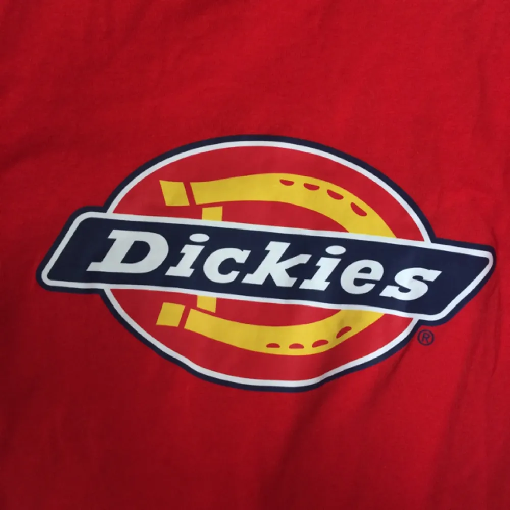 Röd dickies horseshoe t-shirt! Huvudsakligen herrstrl, så skulle säga M för dam. Använd men bra bevarad.. T-shirts.