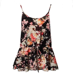 Linne från Nelly - Snyggt linne med knyte i midjan och fint blommigt mönster! Aldrig använt. Storlek S. 