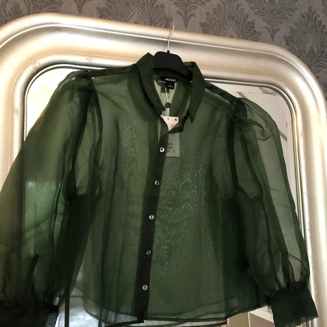 Meshskjorta med puffärm - 90