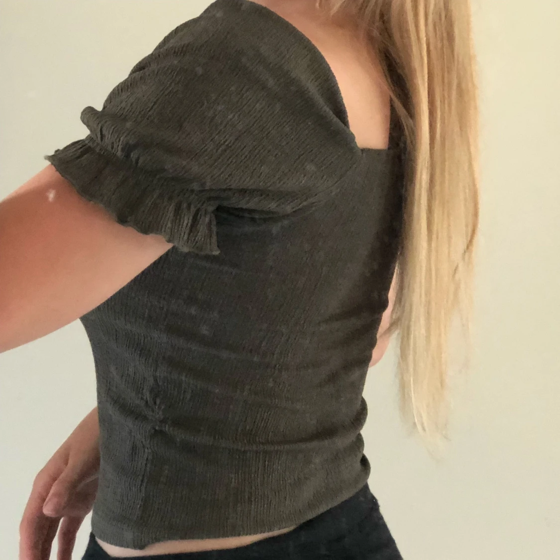 Puffärm tröja grön - 91