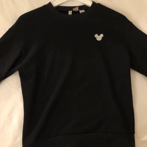 Svart sweatshirt strl XS - Svart sweatshirt med en liten broderad Musse pigg uppe till höger. Strl XS. Knappt använd i nyskick. Säljes pga garderobränsning. 50kr+frakt
