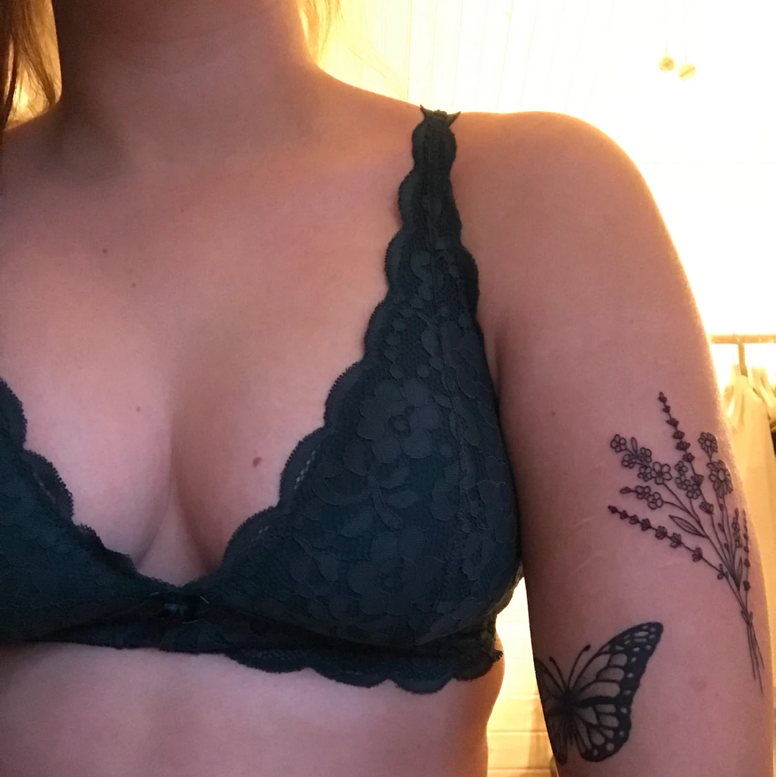 Mörkgrön spetsbh - 90