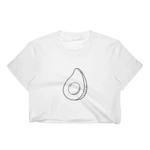  - Crop-Top med avokadotryck. Finns även i svart & vitt med grönt tryck.