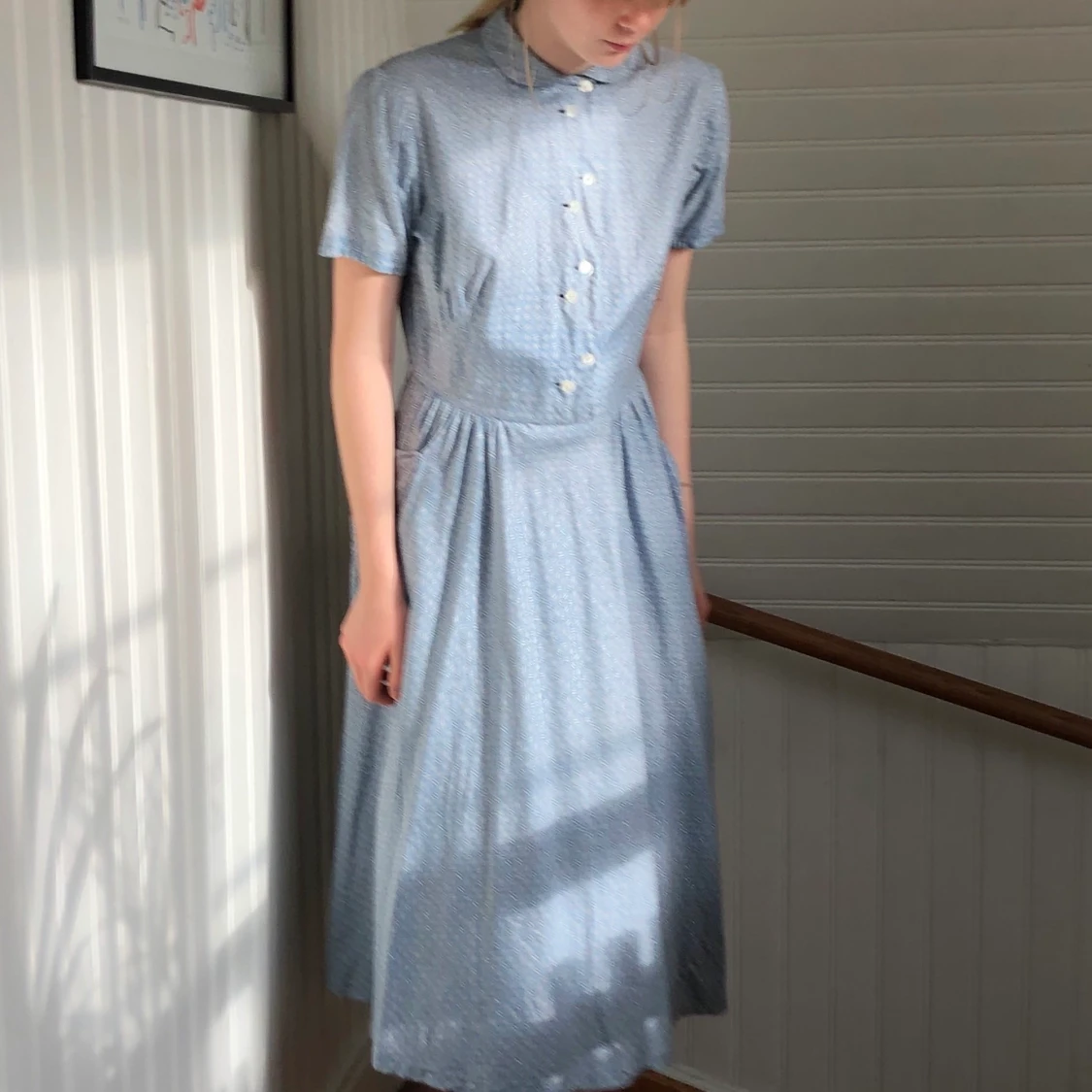 Klänning lång blå