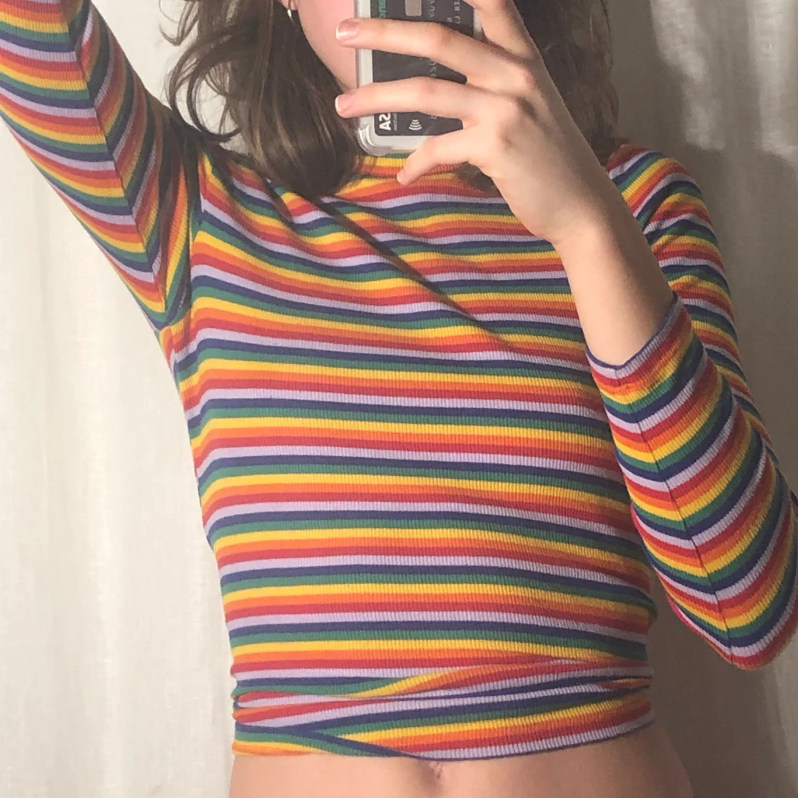 Regnbågsfärgad långärmad  - 90