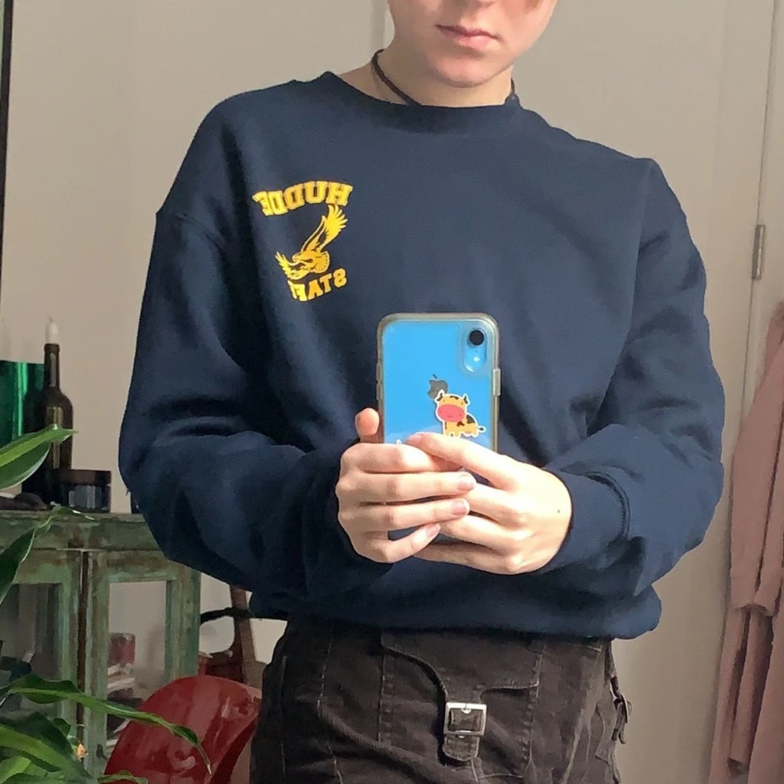 Marinblå Collage sweatshirt  - 90