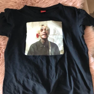 T-shirt med Lillpip - T-shirt med Rapp artisten Lill-pip . Hel o ren :). 55 cm  lång bredd 50 cm . Ganska bra stretch i . 