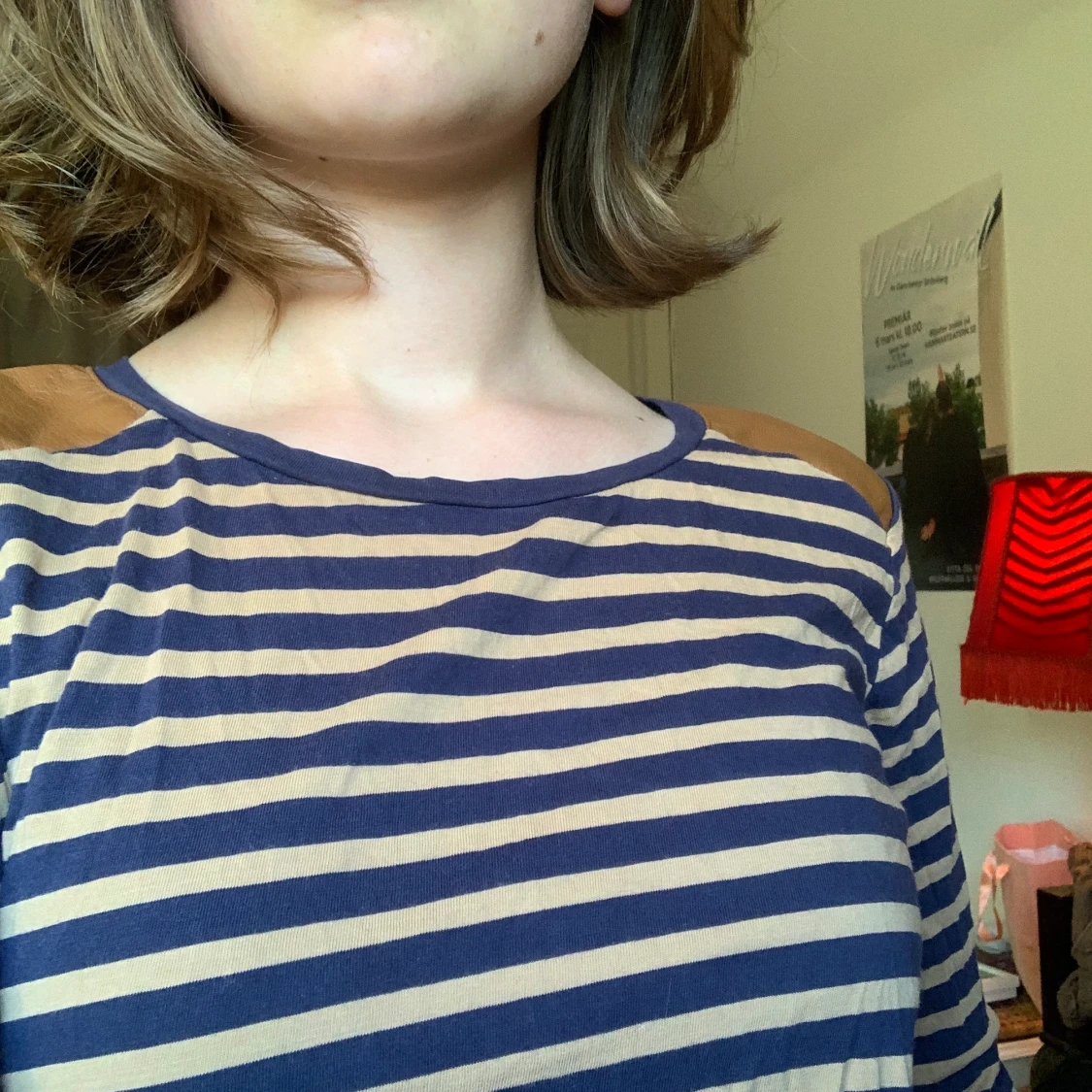 Långärmad, randig tröja - 90