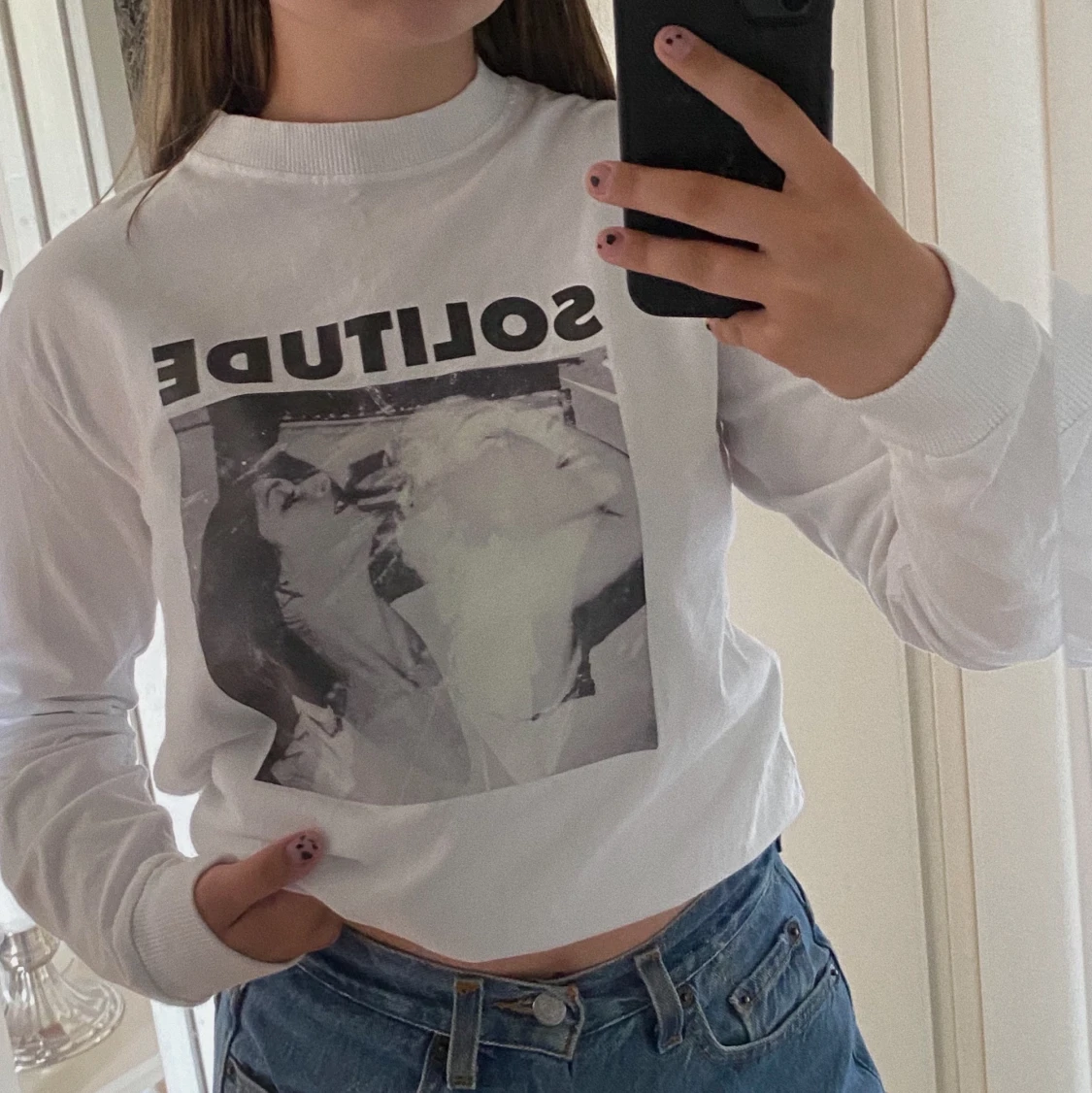 Vit tröja med tryck