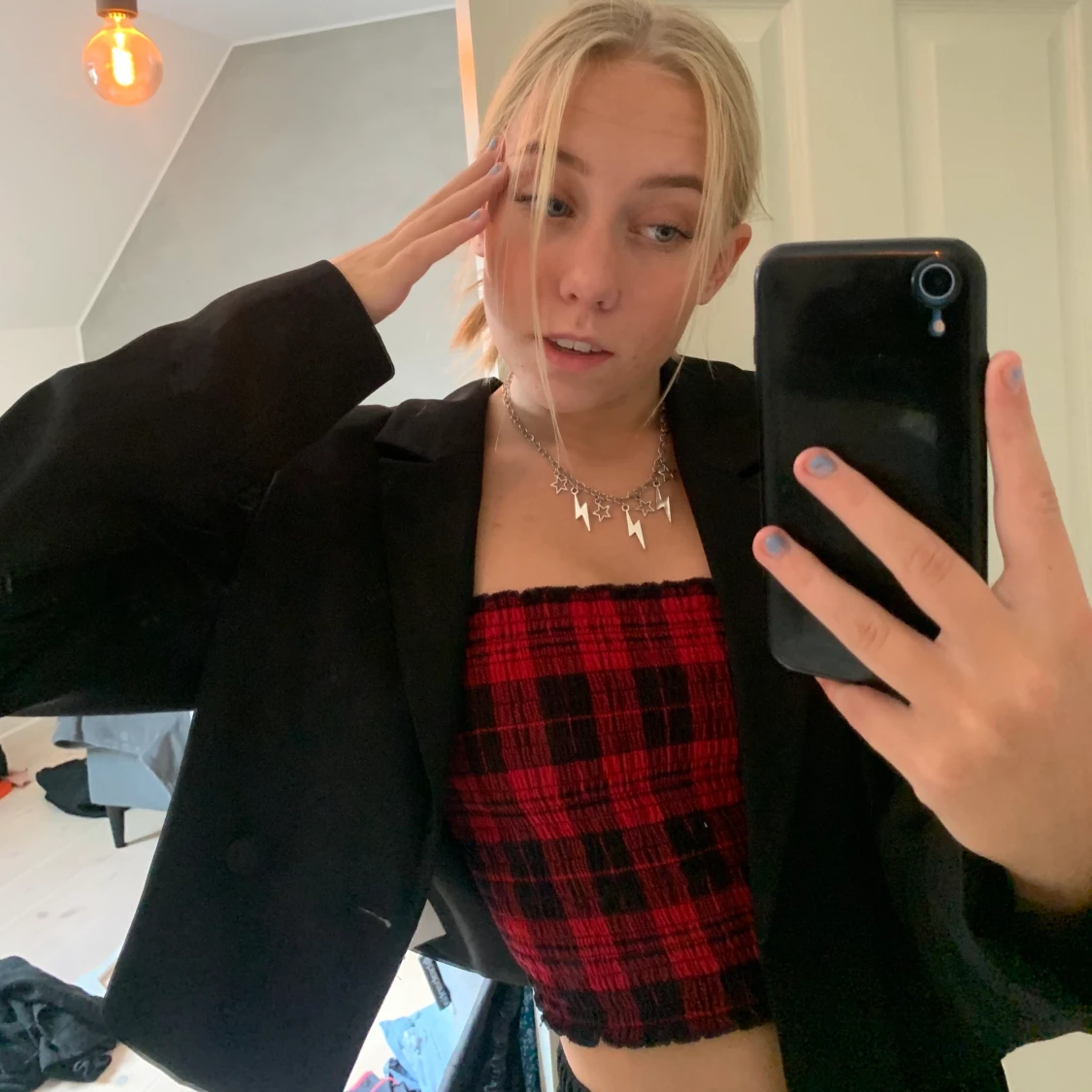 Röd bandeau topp - 91