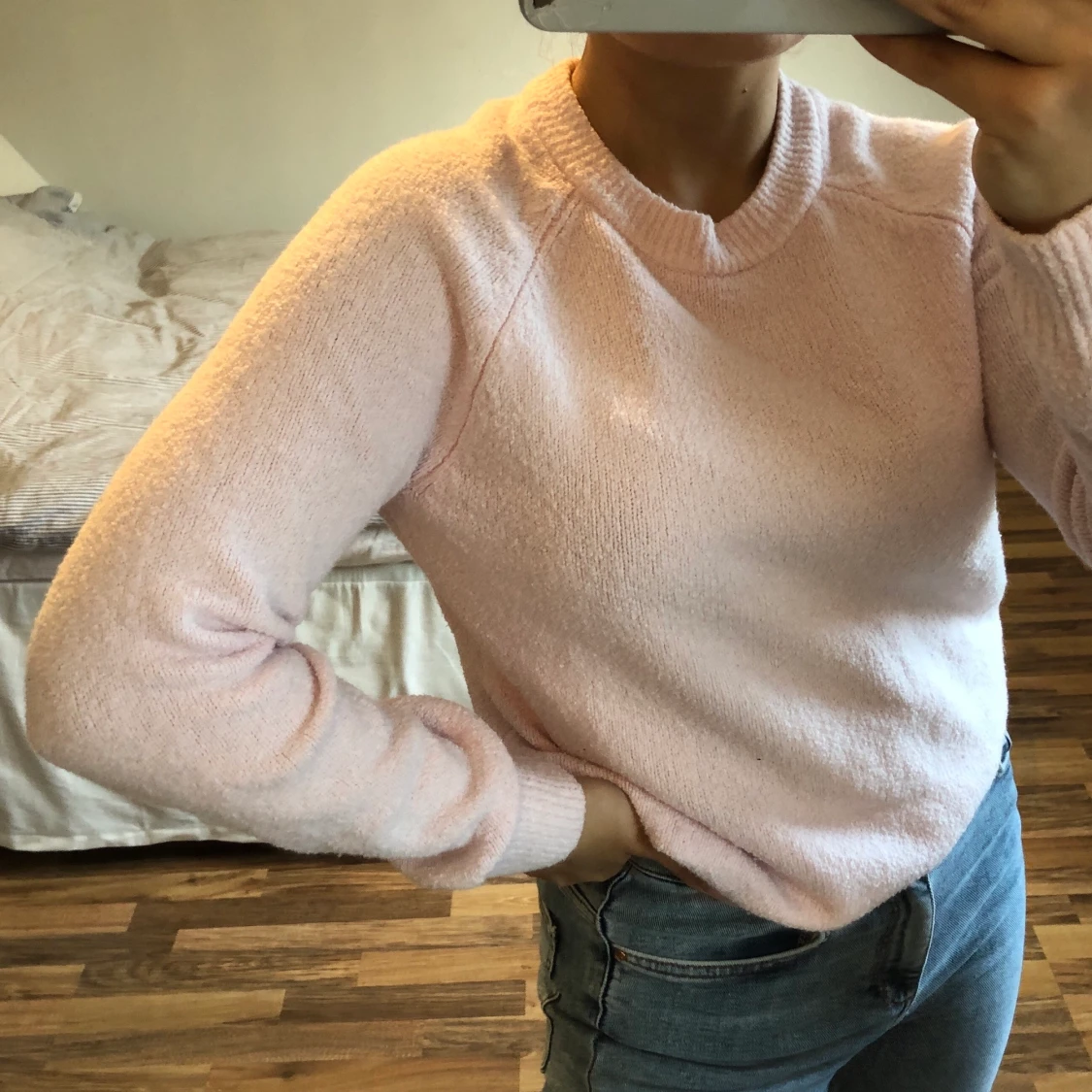 Rosa stickad tröja - 91