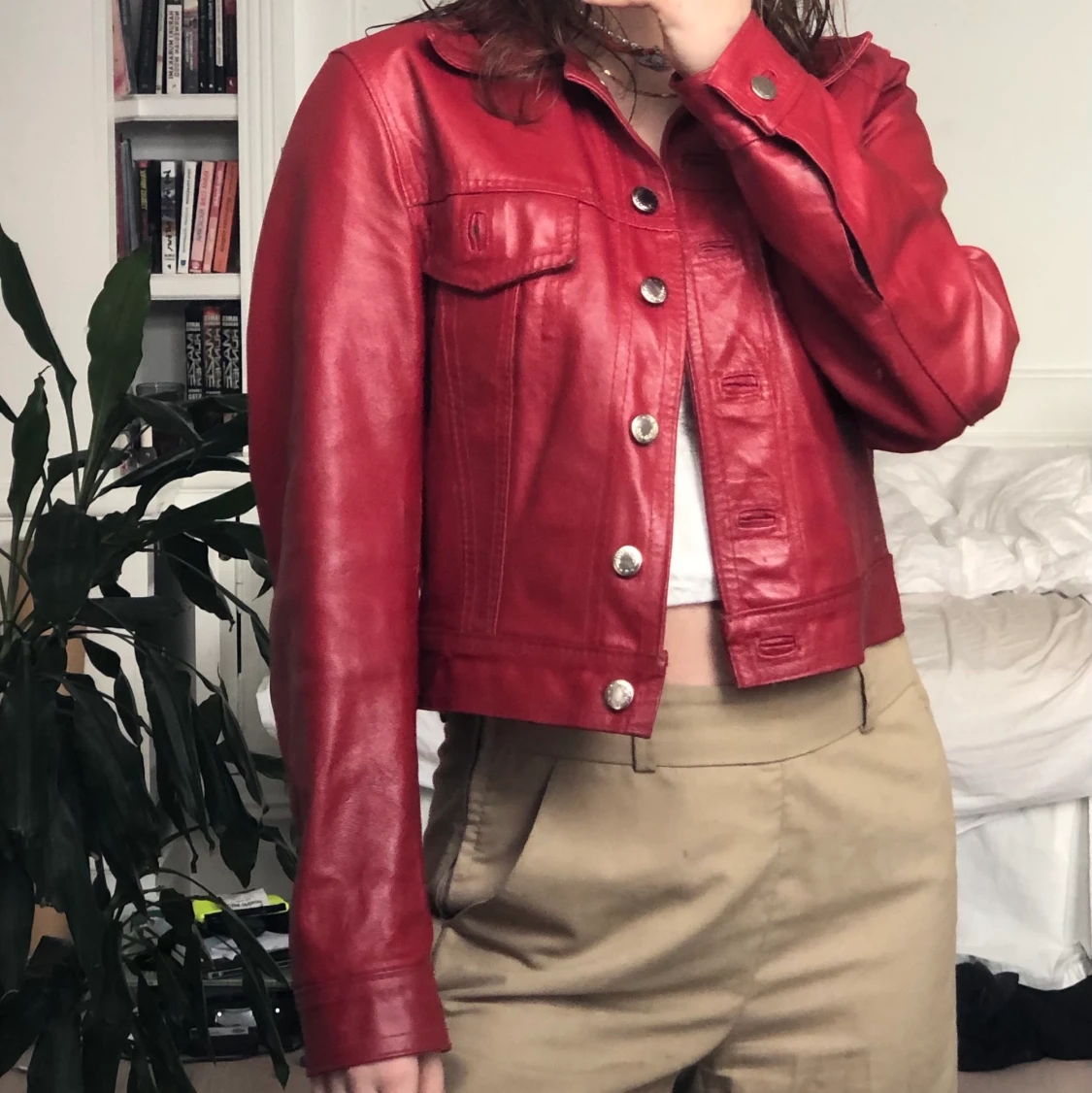 Röd skinnjacka Pera Pelle - 90