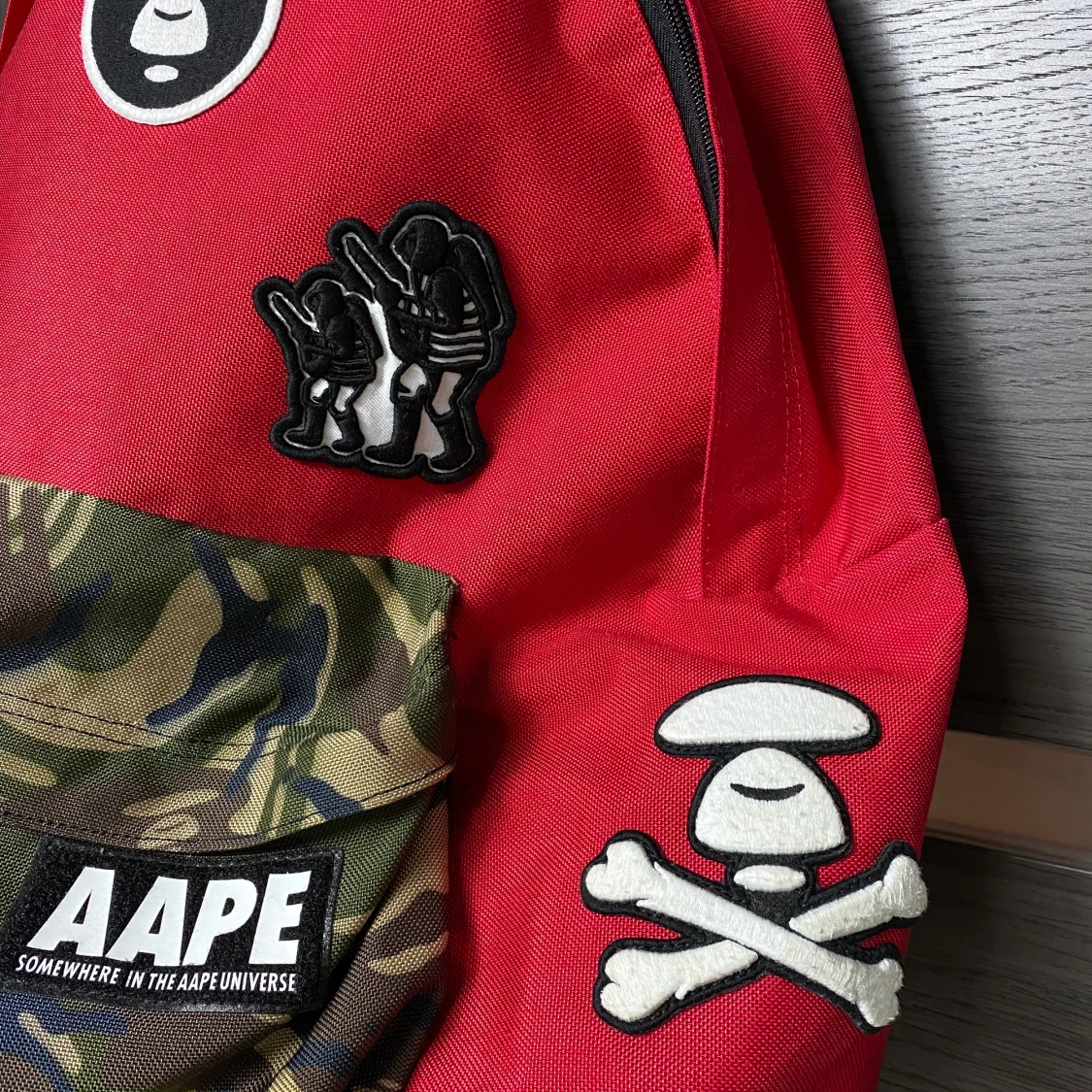 AAPE BY A BATHING APE RED CAMO BACKPACK  - 90